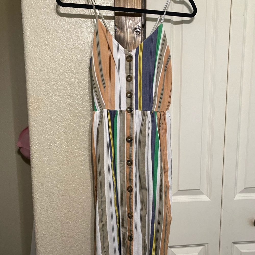 Multi-Colored Midi Spring Dress